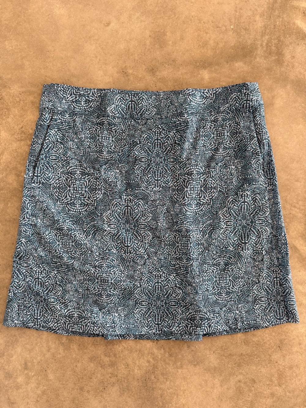 RipSkirt Blue Patterned Wrap Skirt pockets beach resort NWT L